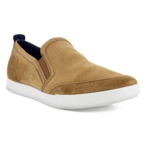 NWT Ecco Cathum Light Brown Leather Nubuck Slip On Loafer Size 9.5